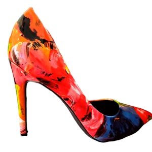 Steve Madden D'orsay Multicolored Stiletto Pump 10M US New - Modern Glam